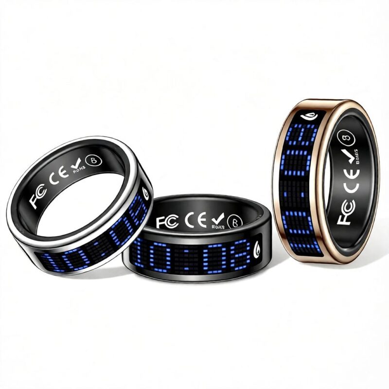 Wearable Health Ring With TFT Premium Display, Touch Control & Wireless Charging, B2B Manufacturer Wholesale SR16 - Sm...