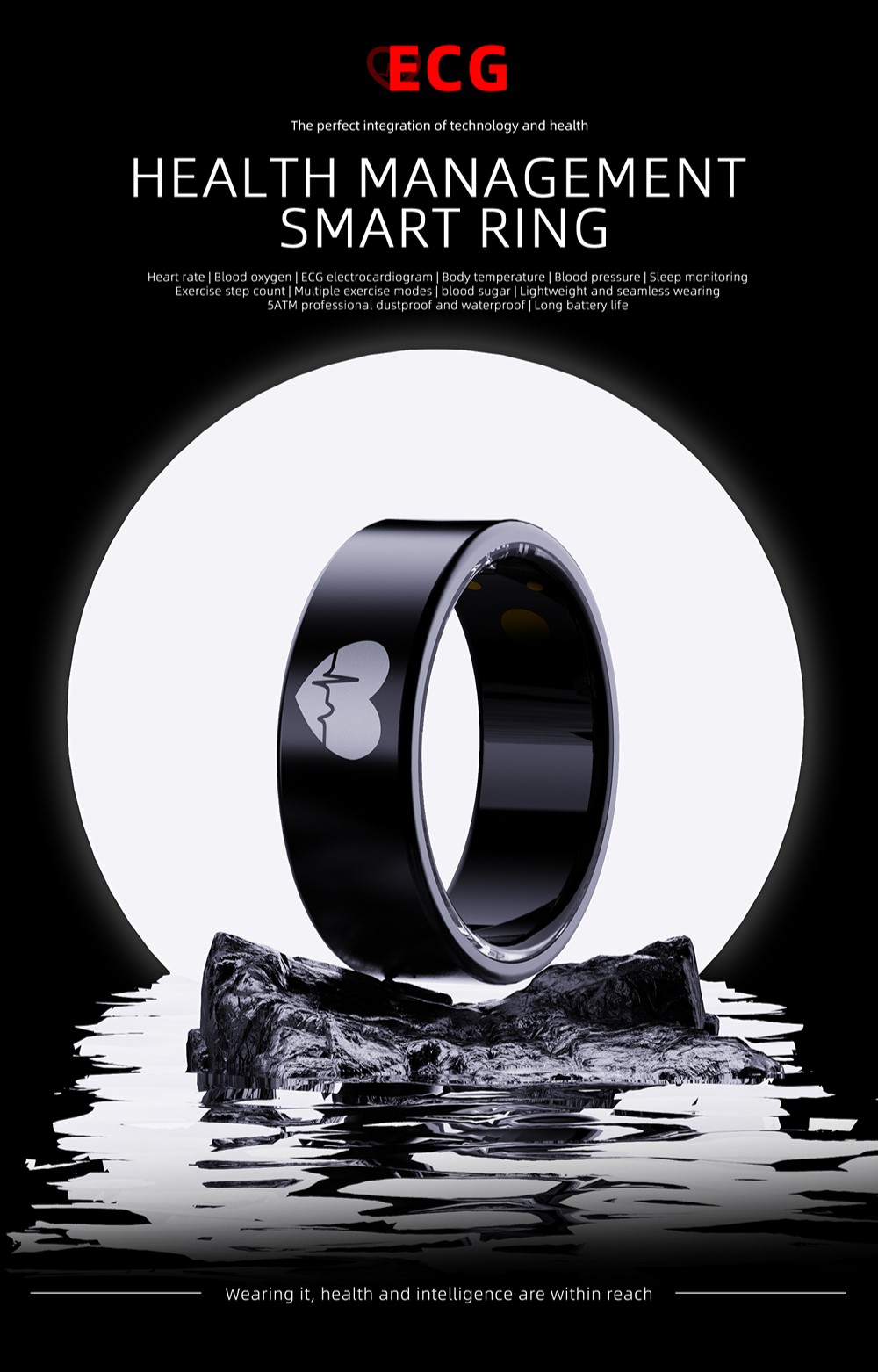 R30 Pro ECG Smart Ring with Heart Rate and SpO2 Monitoring