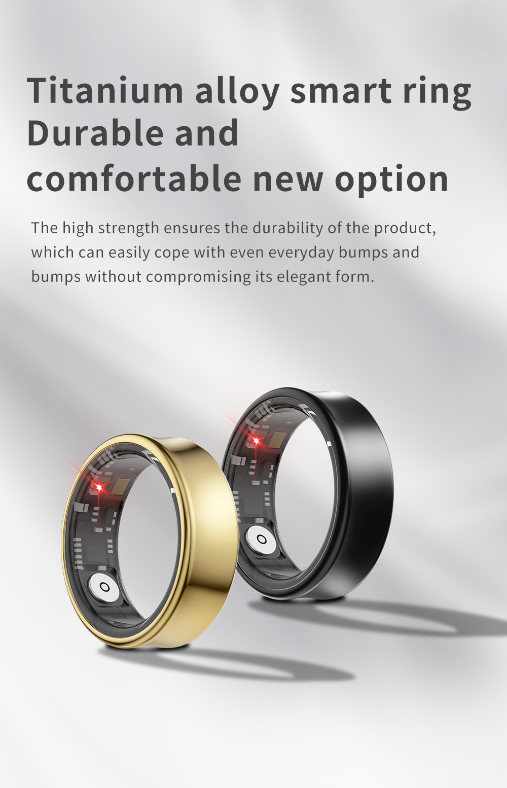 SR05 Titanium Alloy Smart Ring IP68 Waterproof Heart Rate Sleep Health Tracker