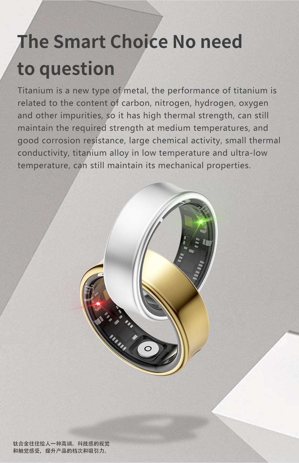 SR05 Titanium Alloy Smart Ring IP68 Waterproof Health Tracker